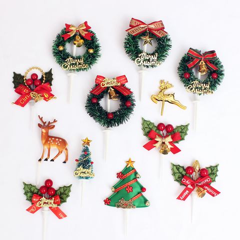 Christmas Christmas Tree Letter Bow Knot Resin Polyester Party Cake Decorating Supplies