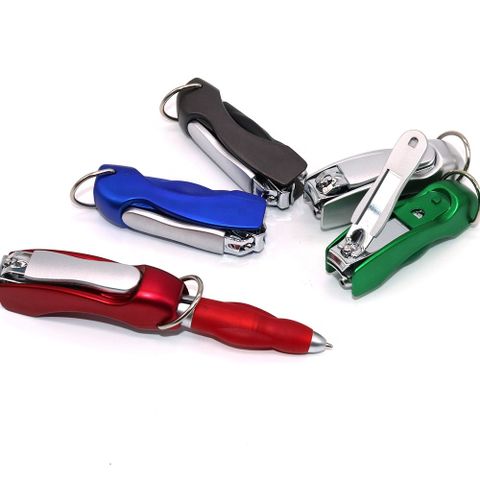 Creative Stationery Nail Scissors Mini Folding Multi-function Ballpoint Pen 1pcs