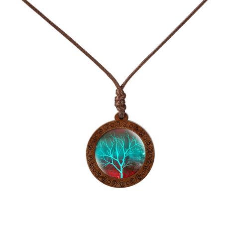 Fashion Tree Wood Glass Unisex Pendant Necklace 1 Piece