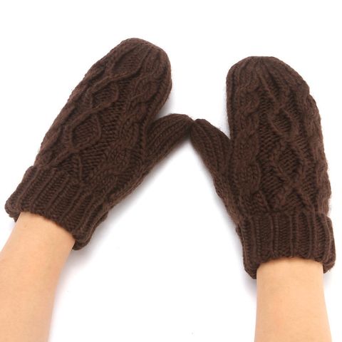 Women's Fashion Solid Color Polyacrylonitrile Fiber Gloves 1 Pair