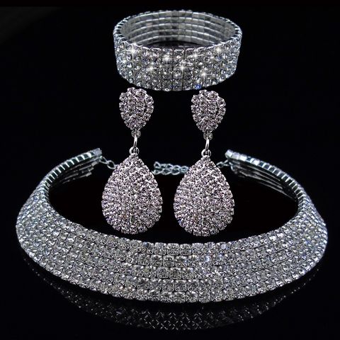 Fashion Printing Rhinestone Artificial Gemstones Women's Jewelry Set