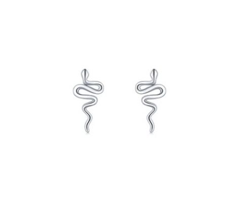 1 Pair Cool Style Snake Polishing Silver Ear Studs