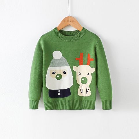 Christmas Cute Santa Claus Snowman Elk Polyacrylonitrile Fiber Hoodies & Sweaters