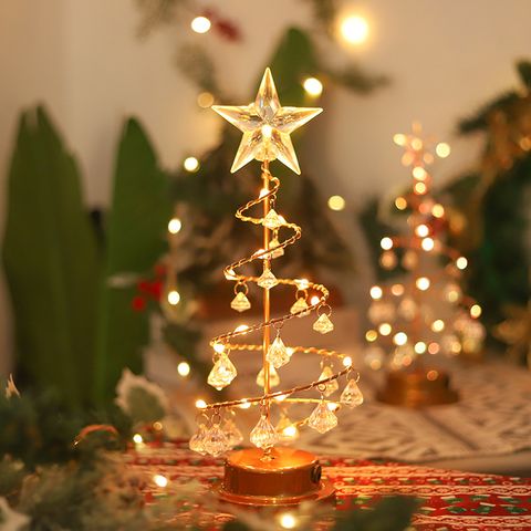 Navidad Moda Árbol De Navidad Estrella Arílico El Plastico Alambre De Cobre Navidad Iluminación 1 Pieza