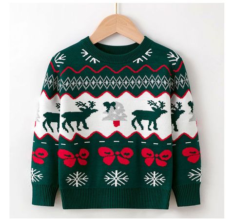 Christmas Fashion Christmas Tree Snowman Elk Polyacrylonitrile Fiber Hoodies & Knitwears