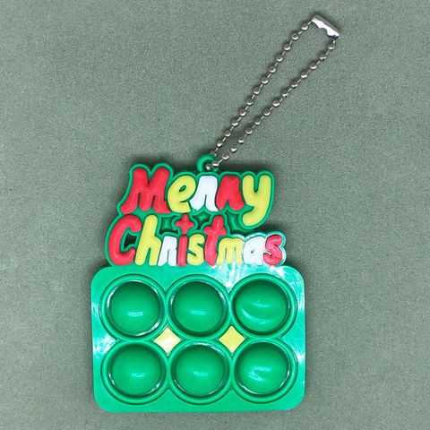 Christmas Tree Pendant Santa Snowman Deer Bubble Music  Keychain Fingertip Toy