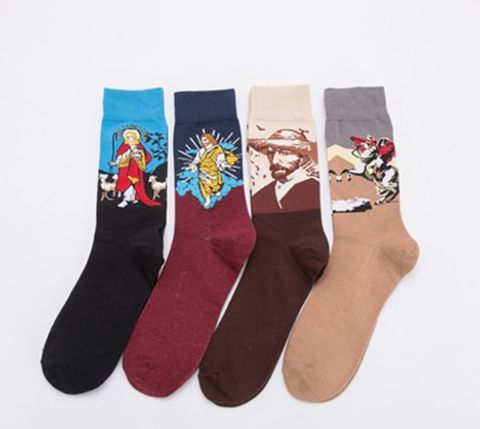 Unisex Fashion Human Cotton Jacquard Ankle Socks