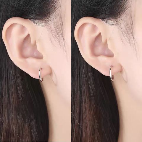 Simple Style Geometric Sterling Silver Earrings 1 Pair