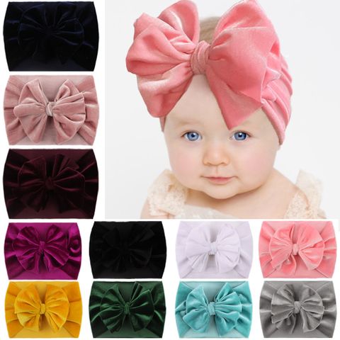 Fashion Bow Knot Gold Velvet Knitted Hair Band 1 Piece