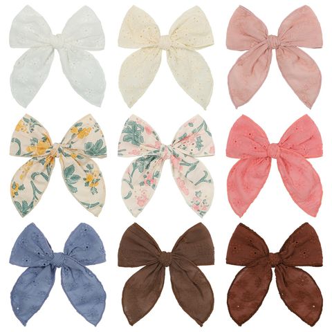 Sweet Bow Knot Cloth Printing Hair Clip 1 Piece