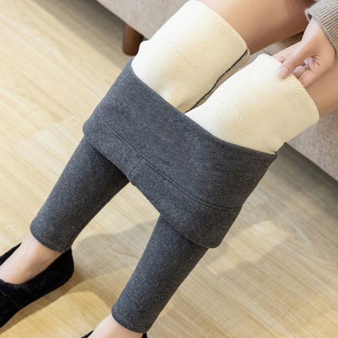 Women's Holiday Fitness Solid Color Full Length Patchwork Leggings