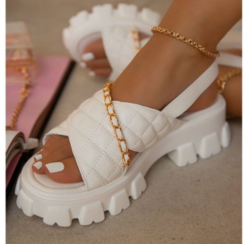 Women's Fashion Solid Color Round Toe Beach Sandals