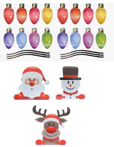 Christmas Light Bulb Old Man Snowman Gnome Elk Car Decoration Magnetic Reflective Sticker