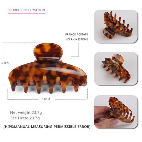 Fashion Solid Color Acetic Acid Sheets Hair Claws 1 Piece