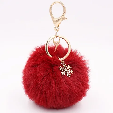 Mode Flocon De Neige Alliage Peluche Unisexe Pendentif De Sac Porte-clés 1 Pièce