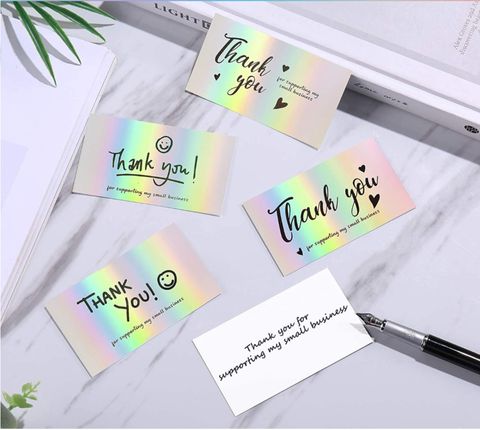 Moda Láser Arco Iris Regalo Embalaje Creativo Gracias-tarjeta