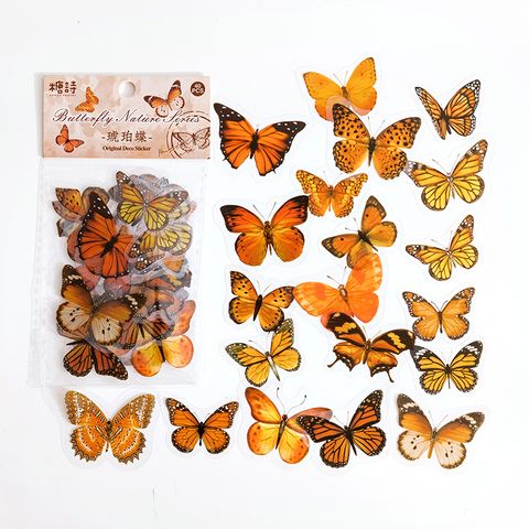 Candy Posts Pet Sticker Bag Butterfly Nature Series Vintage Butterfly Notebook Diy Decorative Sticker 40 Pieces 8 Models