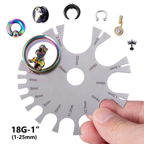 Puncture Jewelry Diameter Thickness Stainless Steel Measuring Ruler