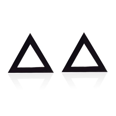 Fashion Triangle Heart Shape Stainless Steel Ear Studs 1 Pair