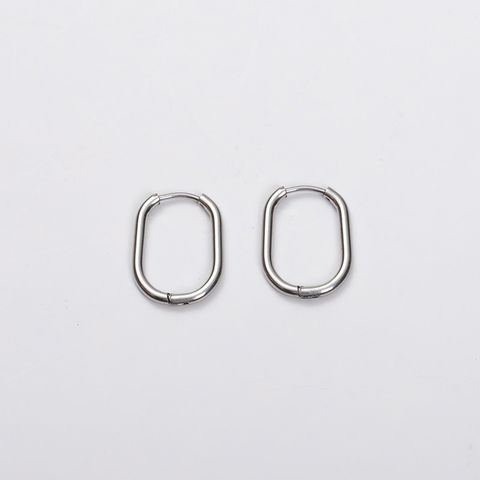 Simple Style U Shape Stainless Steel Polishing Plating Earrings 1 Pair