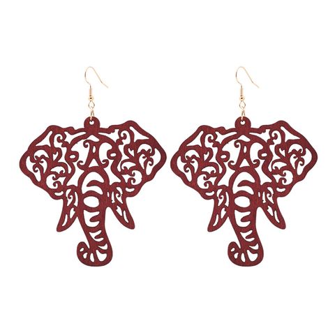 Fashion Solid Color Elephant Wood Women's Drop Earrings 1 Pair