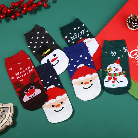 Unisex Mode Weihnachtsmann Schneemann Polyester Baumwolle Polyester Ankle Socken