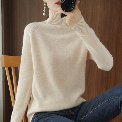 Women's Knitwear Long Sleeve Sweaters & Cardigans Patchwork Fashion Solid Color