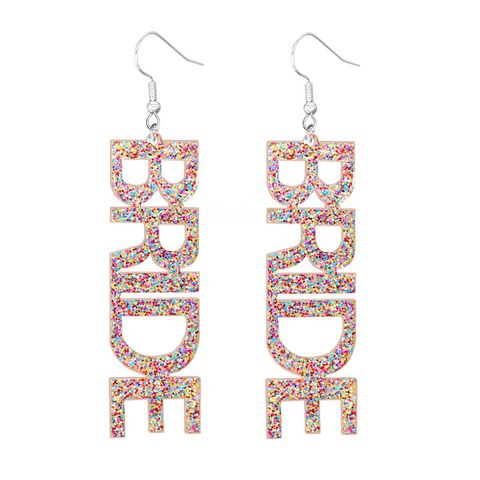 Fashion Letter Arylic Sequins Women's Drop Earrings 1 Pair