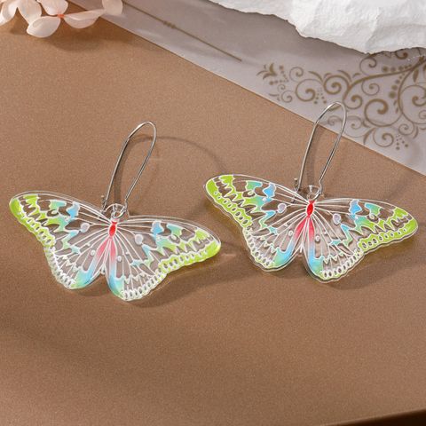 Ethnic Style Butterfly Plastic Resin Women's Drop Earrings 1 Pair