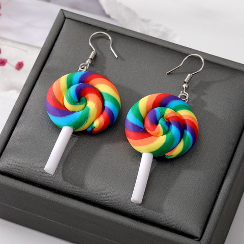 Cute Lollipop Resin Soft Clay Women's Drop Earrings 1 Pair