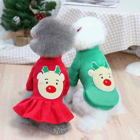Fashion Thick Double-sided Polar Fleece Fabric Deer Pet Clothing 1 Piece
