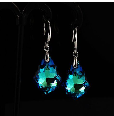 Fashion Water Droplets Artificial Crystal Handmade Women's Drop Earrings 1 Pair