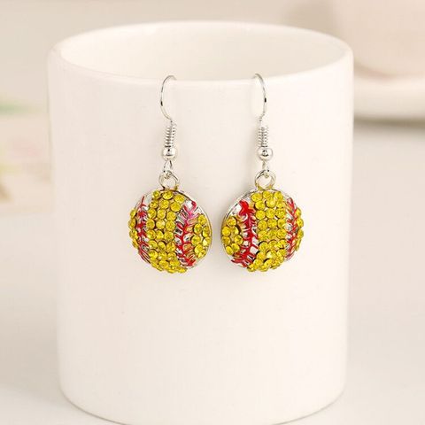 Fashion Ball Alloy Inlay Rhinestones Women's Drop Earrings 1 Pair