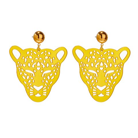 Cute Leopard Arylic Hollow Out Women's Dangling Earrings 1 Pair