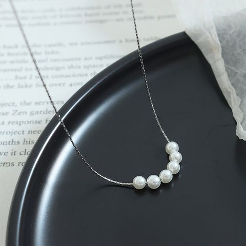 Simple Pearl Clavicle Chain Jewelry Titanium Steel Necklace