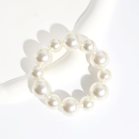 Sweet Solid Color Imitation Pearl Hair Tie 1 Piece