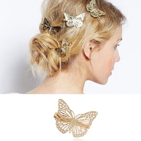 Women's Sweet Butterfly Alloy Plating Hair Clip