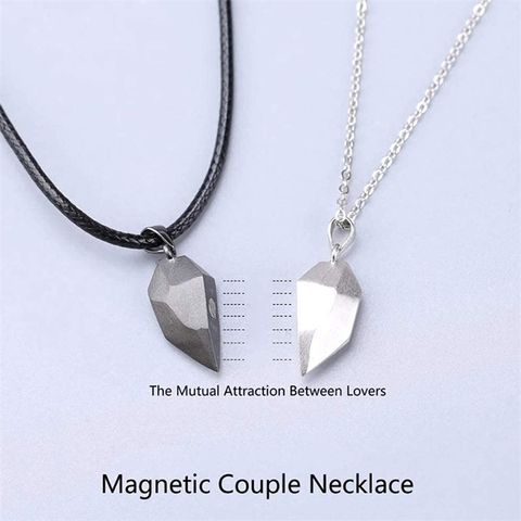 Romantic Heart Shape Alloy Plating Couple Pendant Necklace