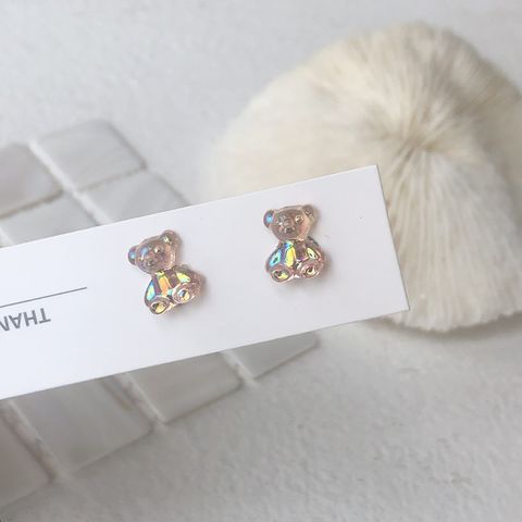 Cute Bear Synthetic Resin Women's Ear Studs 1 Pair