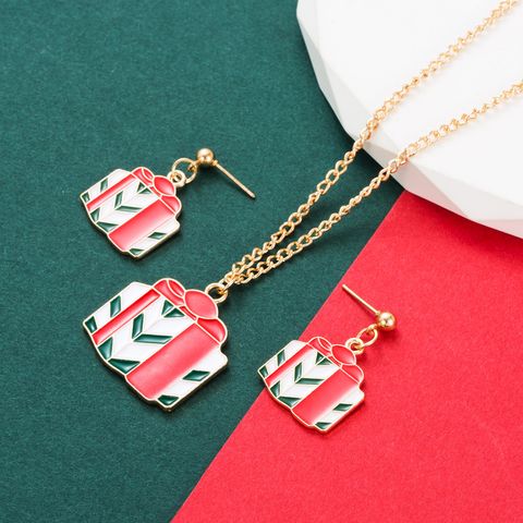 Simple Style Santa Claus Alloy Plating Women's Earrings Necklace 1 Set