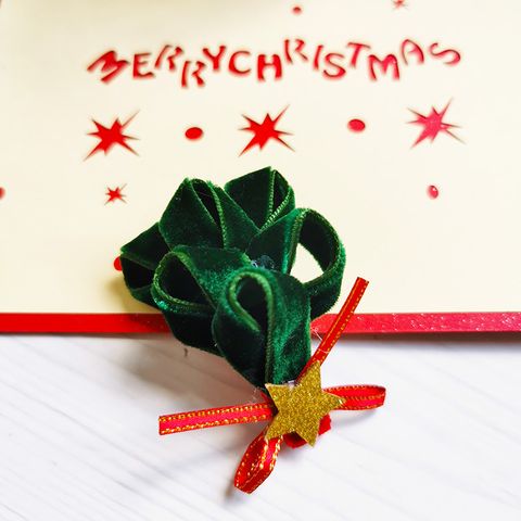 Fashion Christmas Tree Santa Claus Cloth Hair Clip 1 Piece