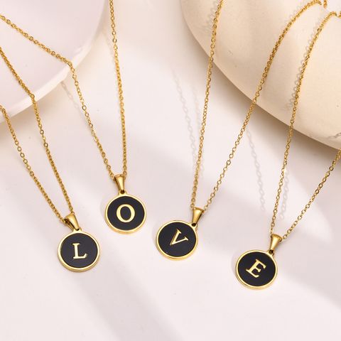 Fashion Letter Stainless Steel Polishing Pendant Necklace