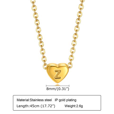 Fashion Letter Heart Shape Stainless Steel Plating Pendant Necklace