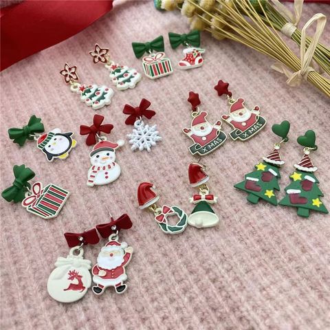 Fashion Santa Claus Snowman Snowflake Alloy Women's Earrings 1 Pair
