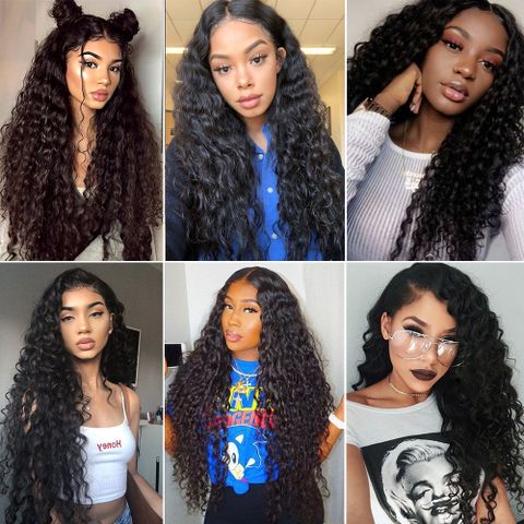 Women's Fashion Street High Temperature Wire Centre Parting Long Curly Hair Wigs
