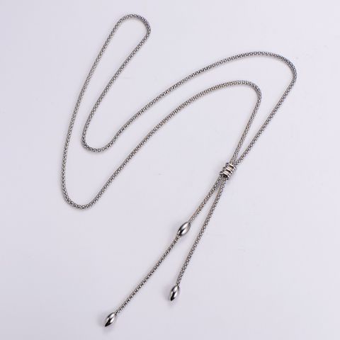 Retro Curve Stainless Steel Plating Chain Necklace 1 Piece