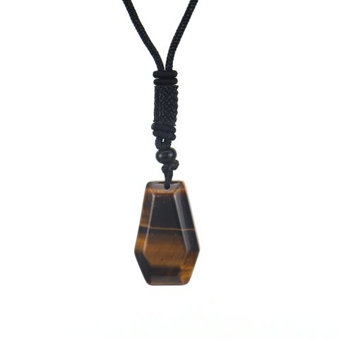 Ethnic Style Water Droplets Natural Stone Crystal Agate Pendant Necklace 1 Piece