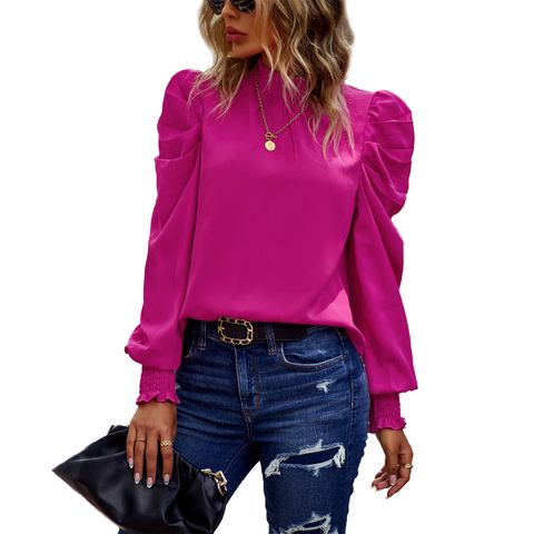 Women's Blouse Long Sleeve Blouses Casual Solid Color