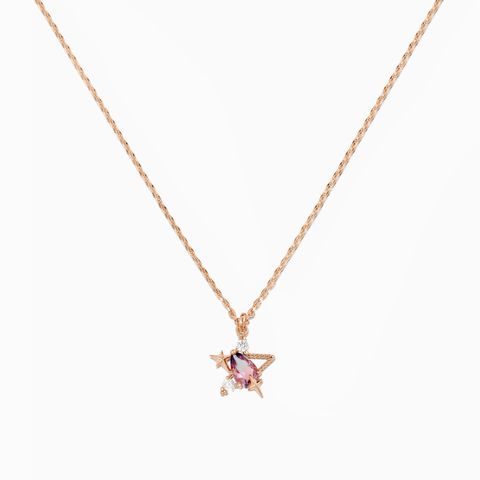 Simple Gold Plated Star Moon Copper Necklace Wholesale Nihaojewelry