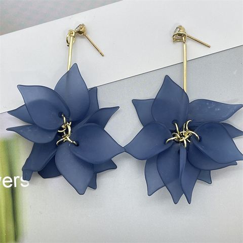 Cartoon Style Flower Resin Metal Flowers Women's Earrings 1 Pair